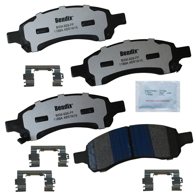 Bendix Fleet Metlok MKD1169AFM Semi-Metallic Front Brake Pads for Buick Enclave 2017-2008, Chevrolet Traverse 2017-2009, GMC Acadia 2016-2007, Acadia Limited 2017, Saturn Outlook 2010-2007 - Image 1